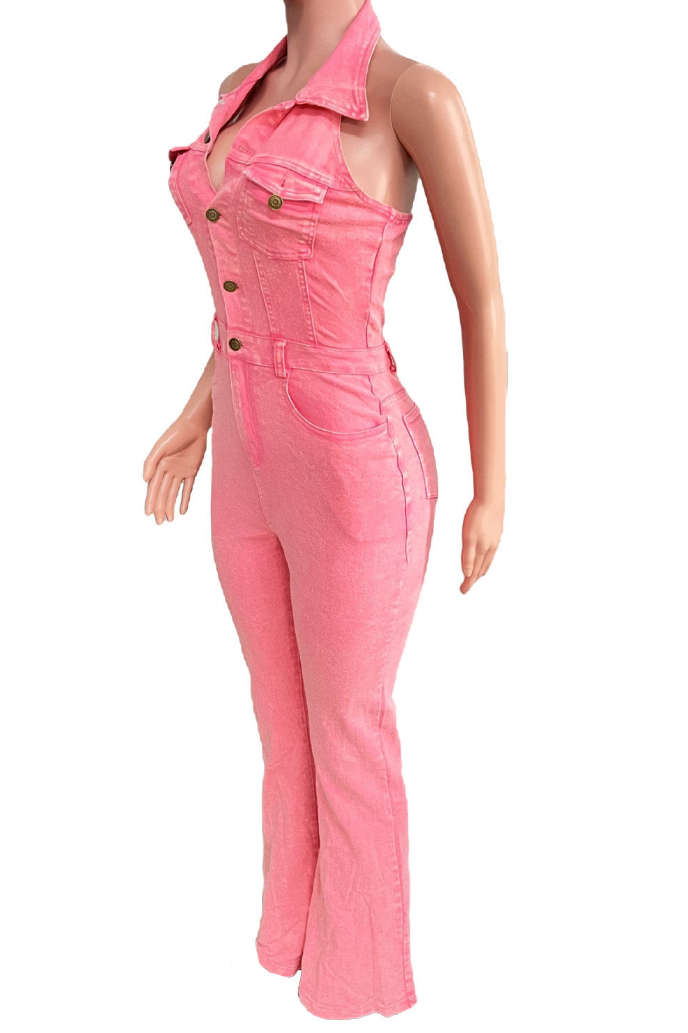 Sleeveless Denim Jumpsuit