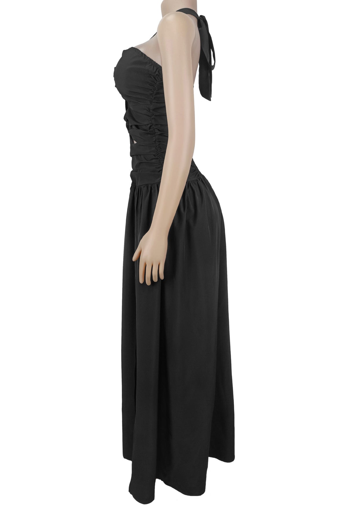 Cutout Halter Maxi Dress with Front Slit