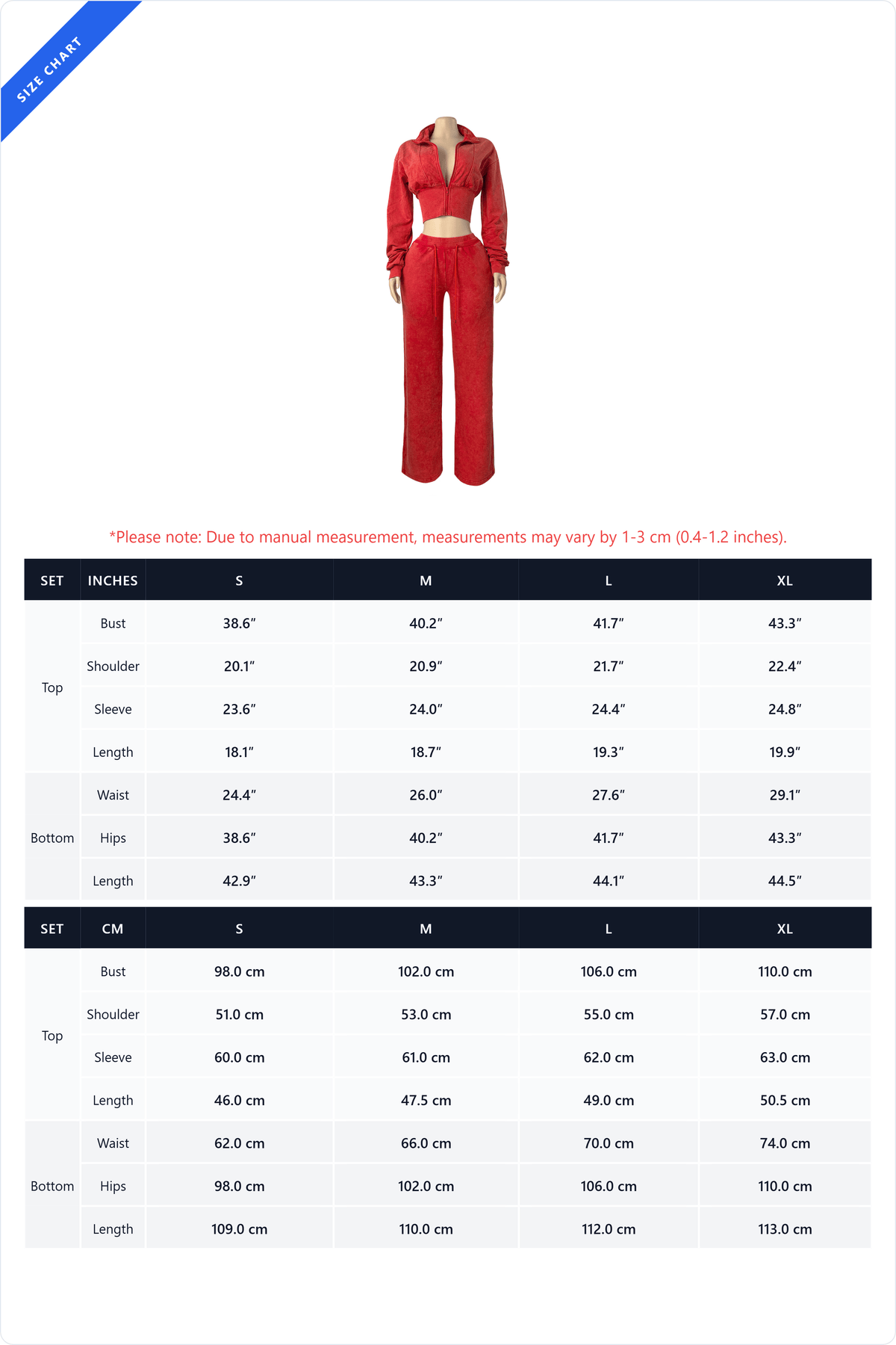 Washed Cropped Zip Jacket Wide Leg Pants Set