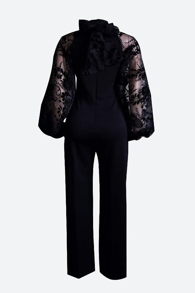 Long Sleeve Slim Fit Chic Straight Jumpsuit