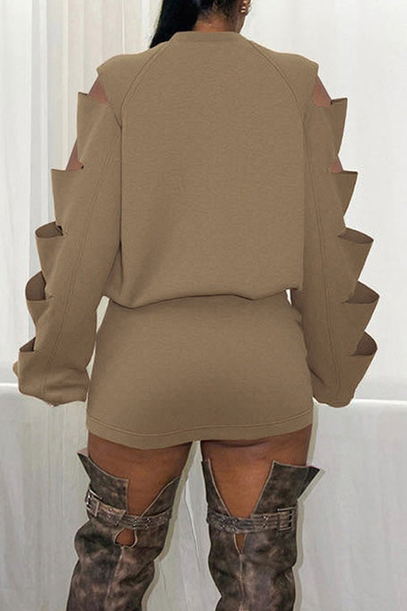 Ripped Loose Top & Fitted Mini Skirt Set