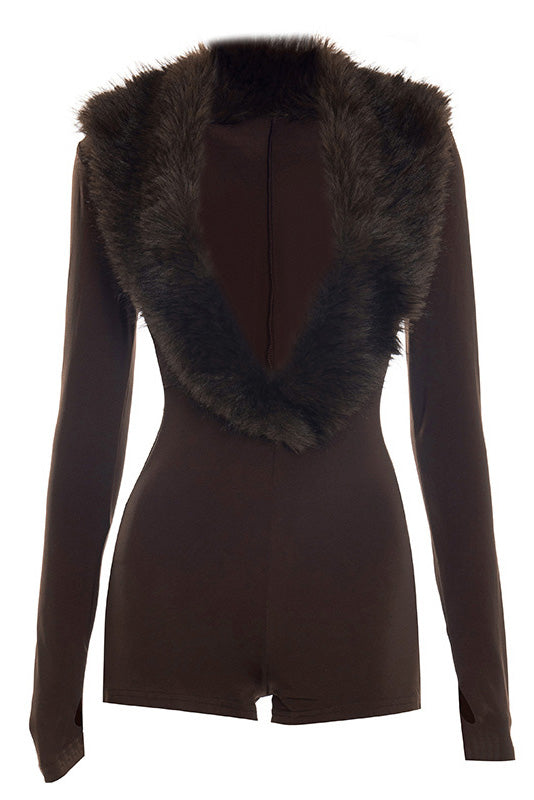 Soft Faux Fur Romper