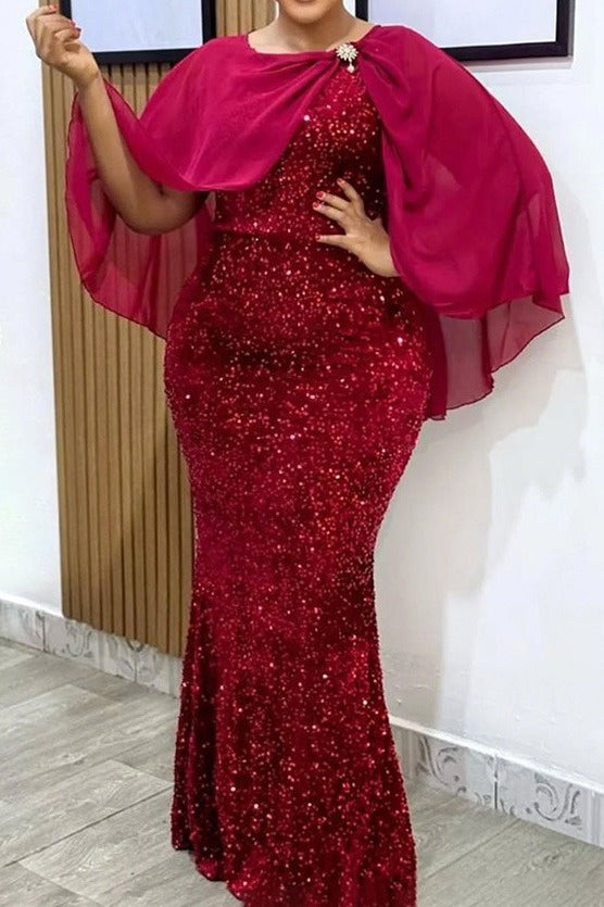 Sequin Evening Maxi Dress
