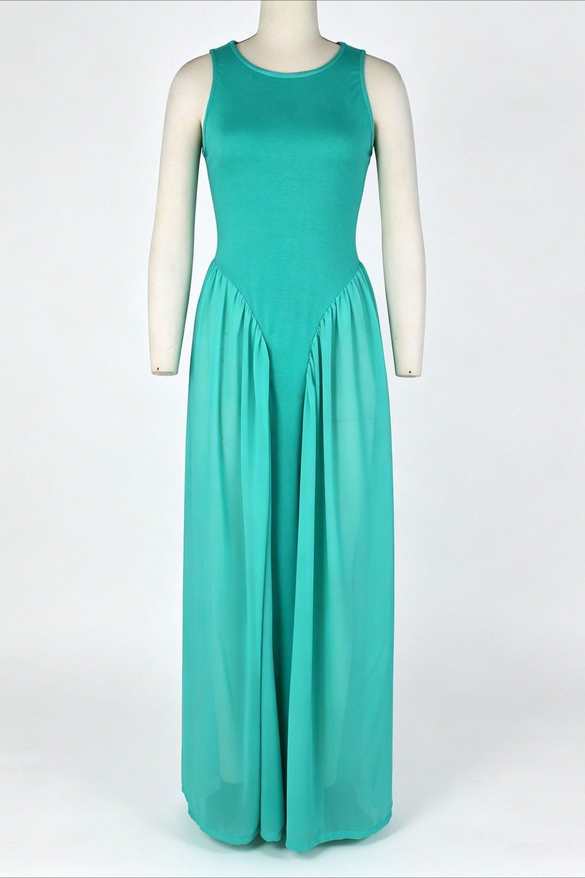 Spliced Chiffon Pleated Maxi Dress