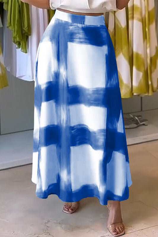 Plaid Print A-Line Long Skirt