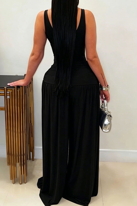 Embellished Cutout Wide Leg Jumpsuit