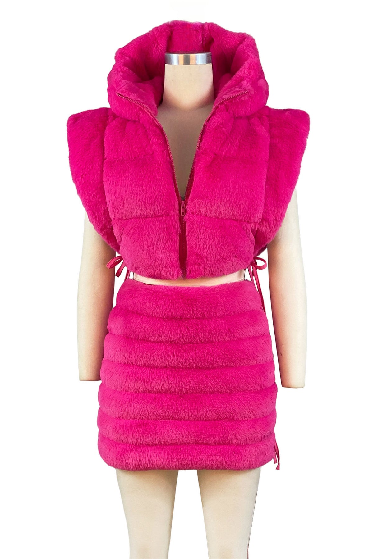 Faux Fur Teddy Vests Sets