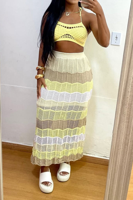 Multi Colour Stripe Knitted Sets