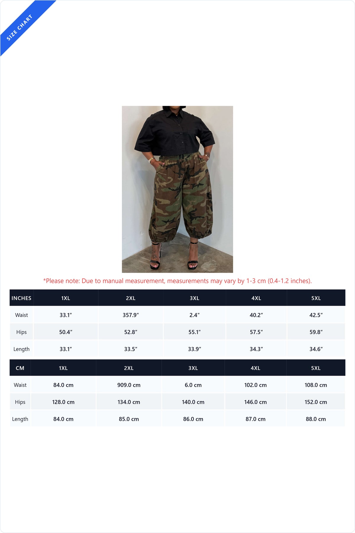 Plus Size Cropped Parachute Pants