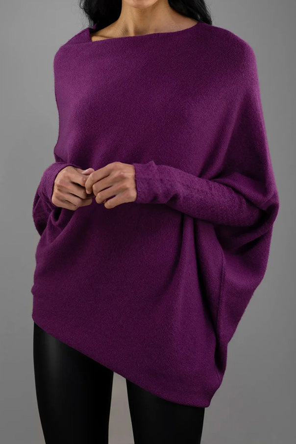 Solid Crew Neck Long Sleeve Top