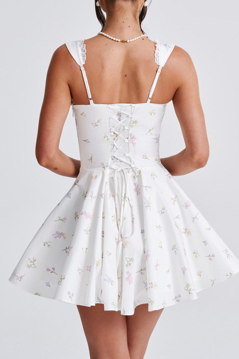 Strap Backless Fit & Flare Mini Dress