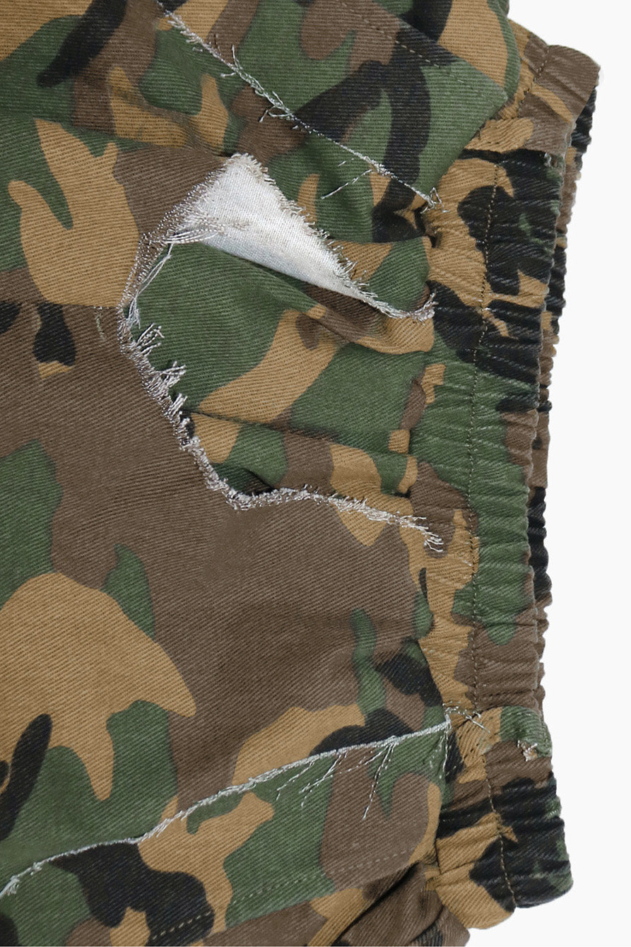 Camo Print Elastic Waist Harem Pants
