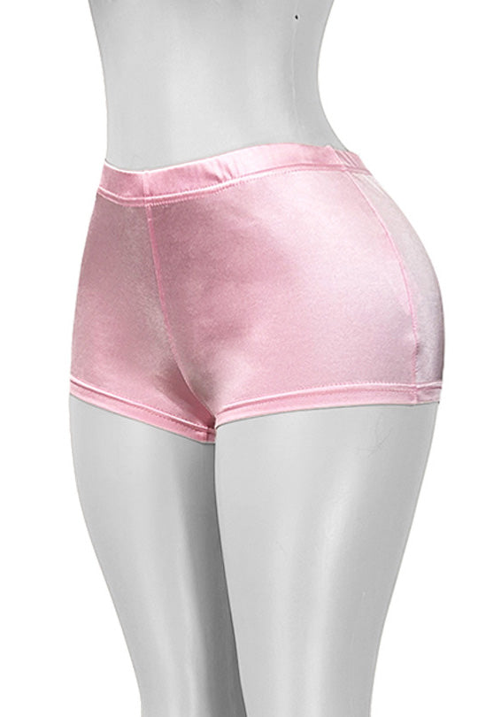 Shiny Satin Bodycon Mini Shorts