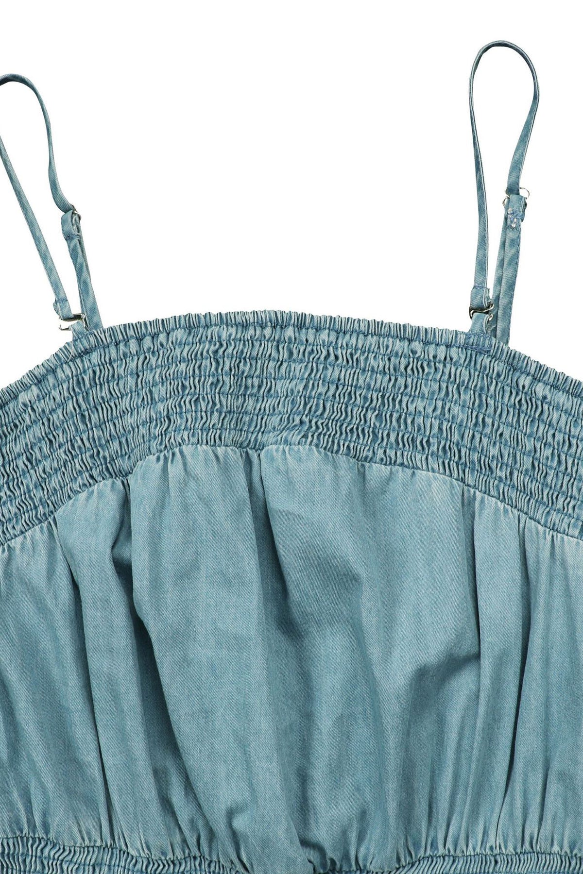 Denim Sleeveless Wide-Leg Jumpsuit