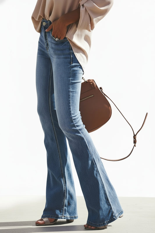 Denim Flare Leg Boyfriend Jeans
