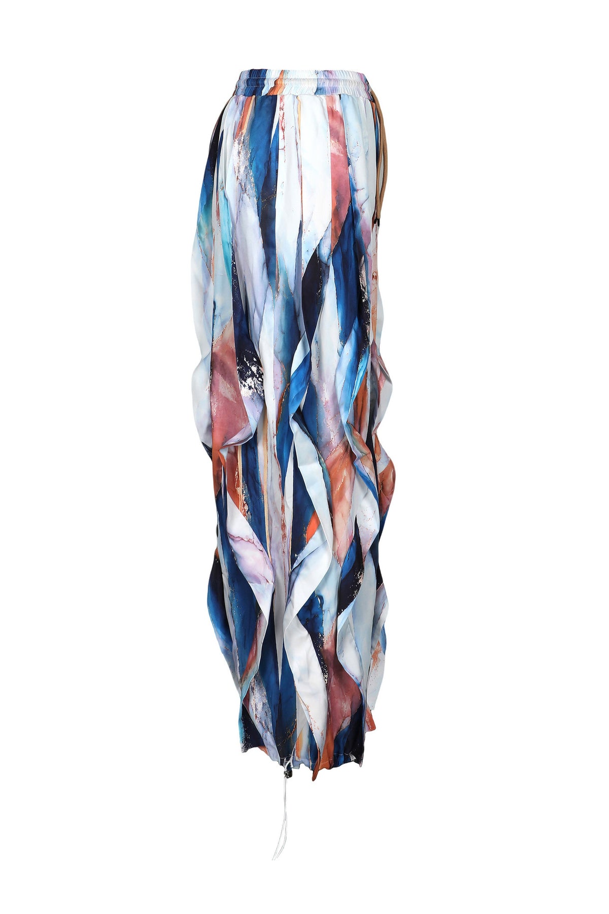Statement Layered Ruffle Drawstring Harem Pants