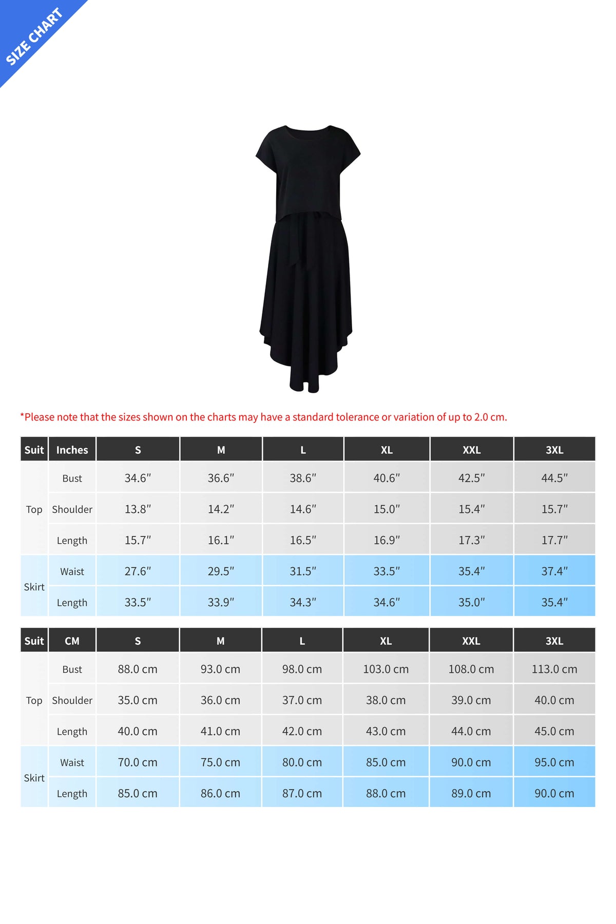 Solid Top & A-Line Midi Skirt