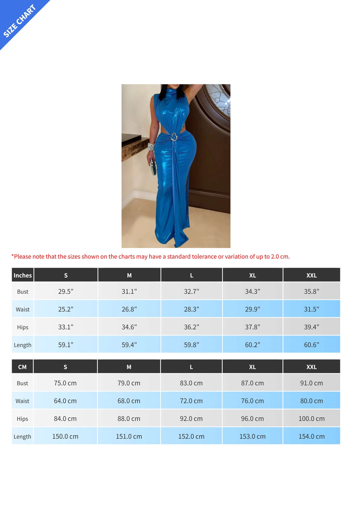 Glossy Side-Slit Mock Neck Maxi Dress