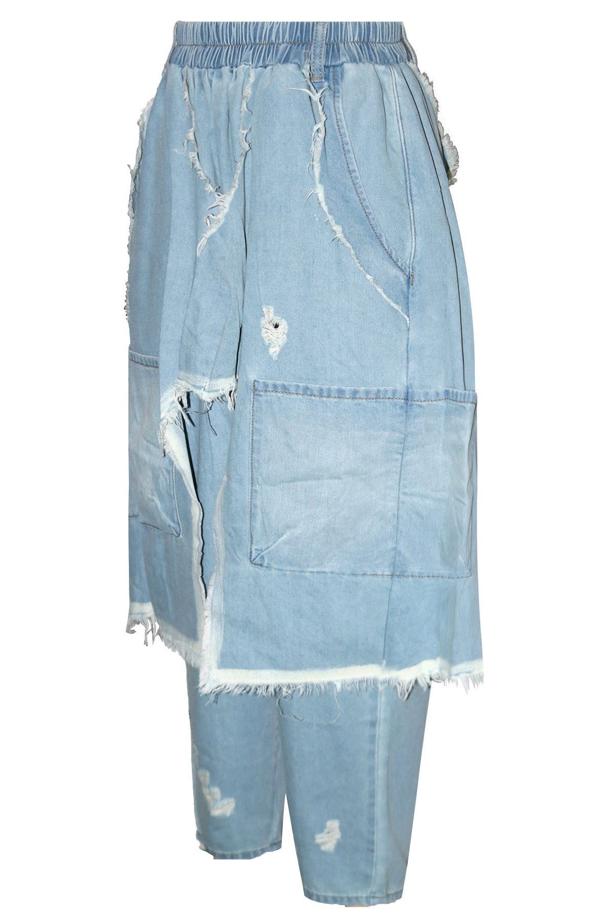 Vintage Ripped Harem Fit Denim Pants