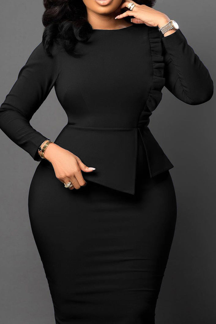 Bodycon Long Sleeve Midi Pencil Dress