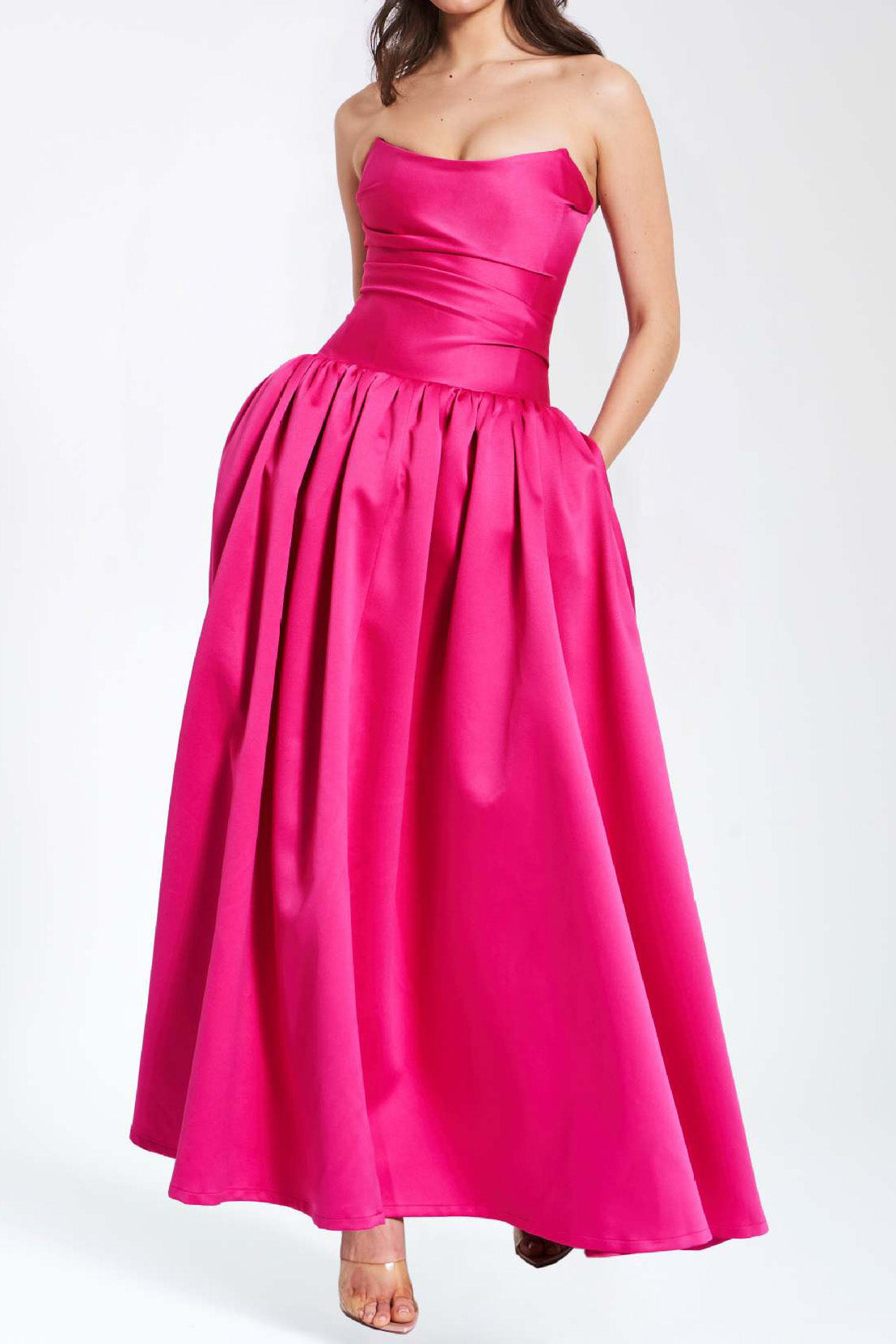 Strapless Drop Waist Corset Dress