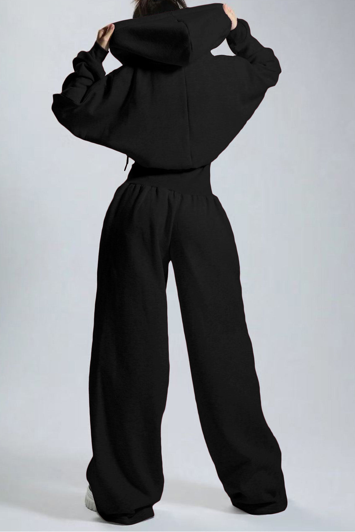 Hooded Drawstring Wide Leg Jumpsuit