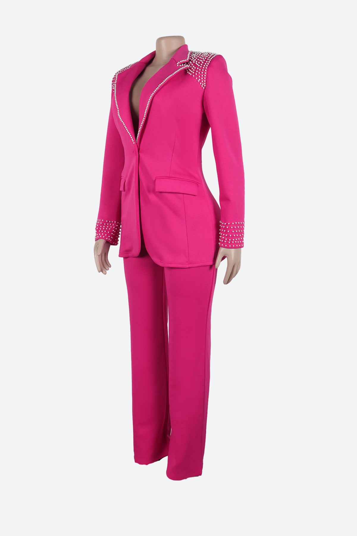 Long Sleeve Slim Fit Stretch Suit Set