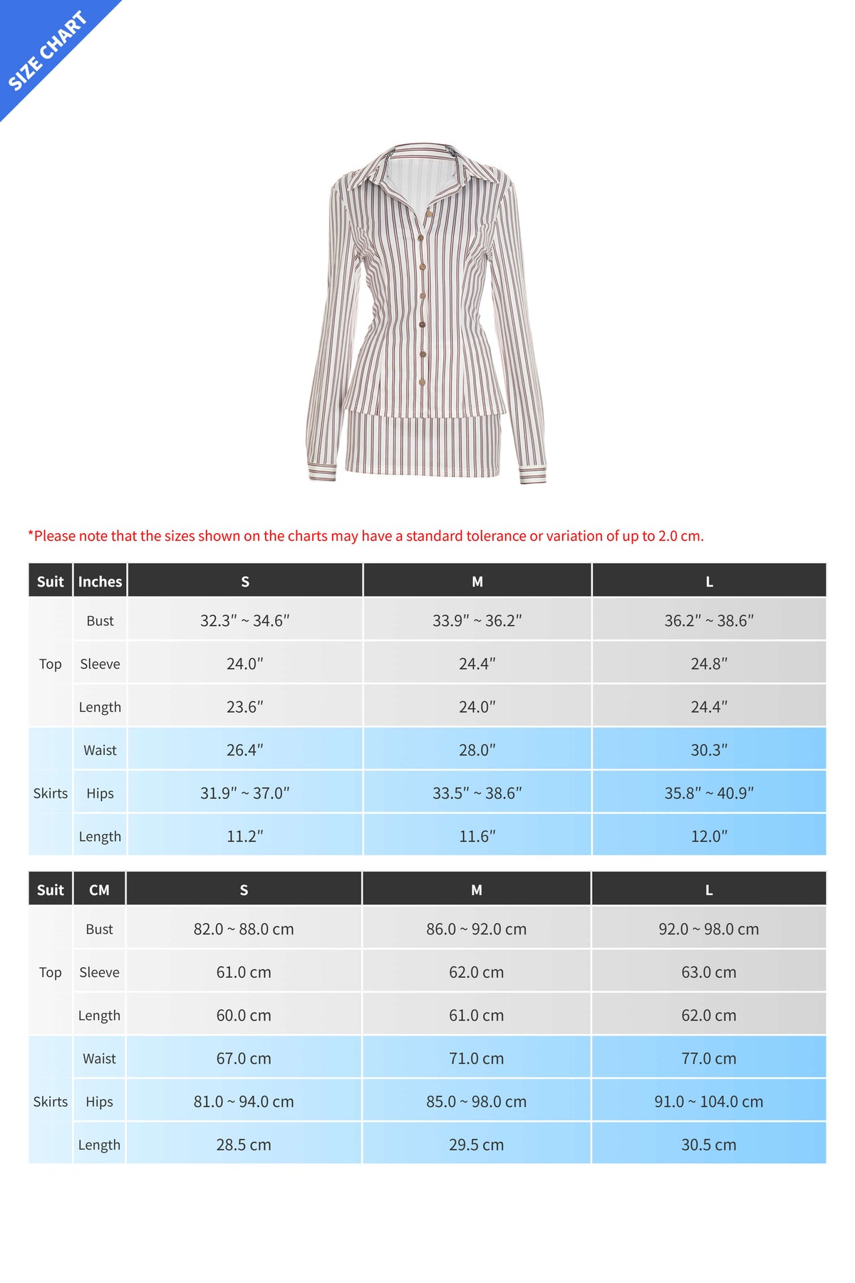Striped Mini Skirt Set