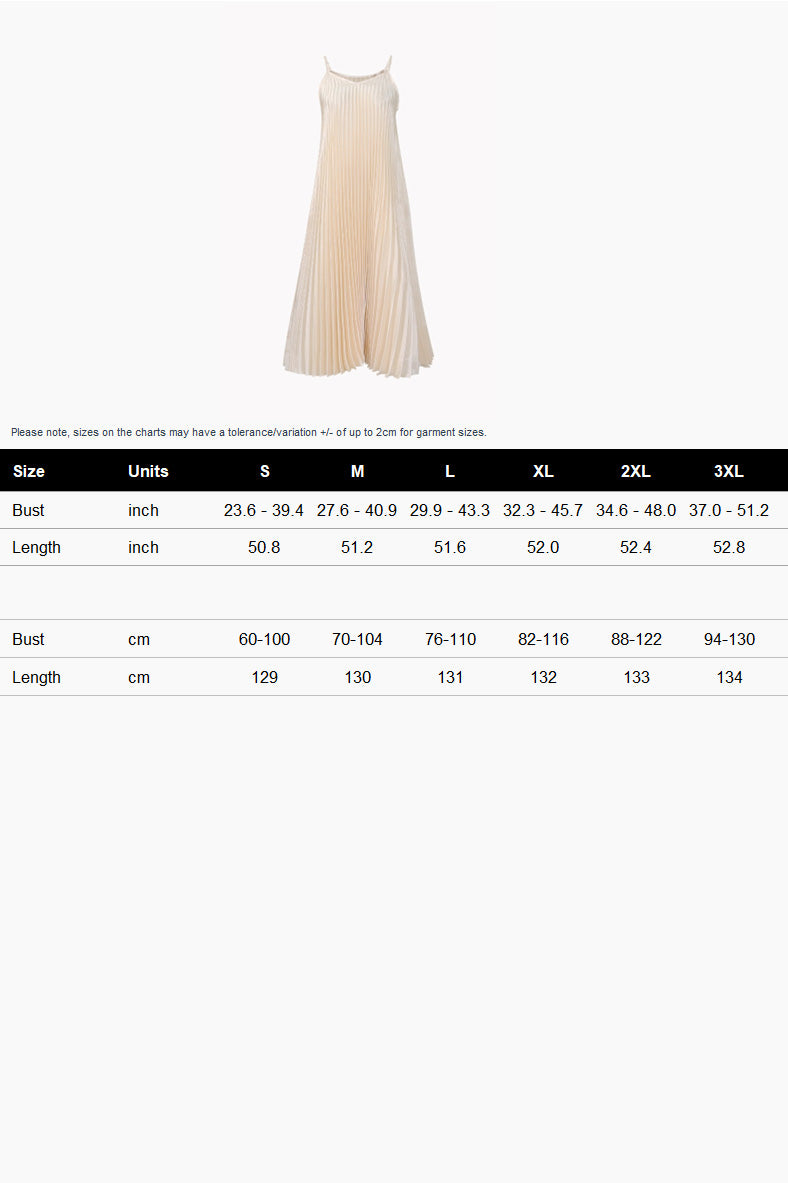 Sling Pleated Maxi Dresses