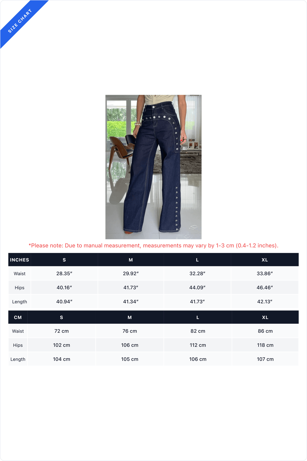 High-Rise Studded Wide-Leg Jeans