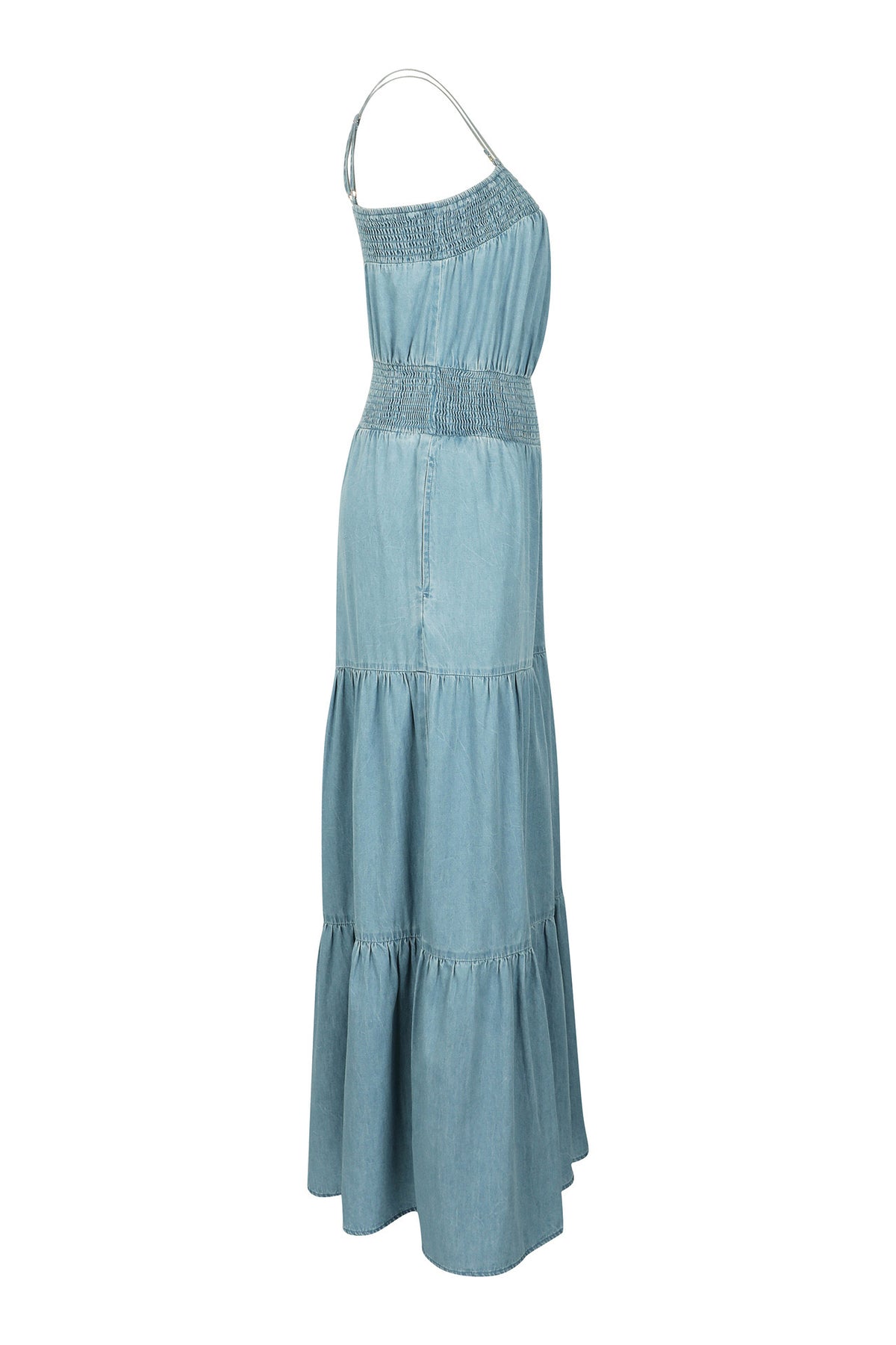 Denim Sleeveless Wide-Leg Jumpsuit