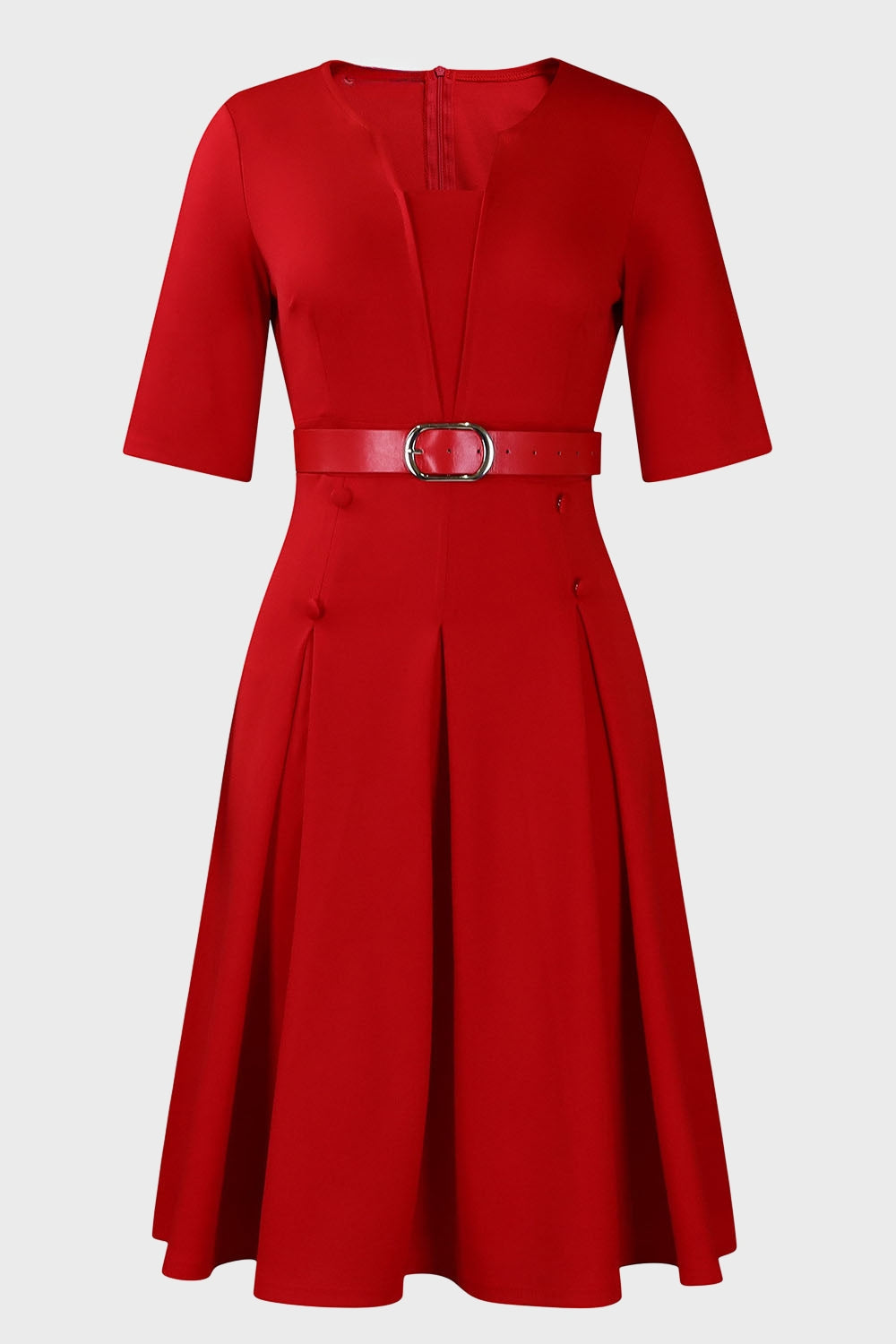 Solid Color Midi Dress