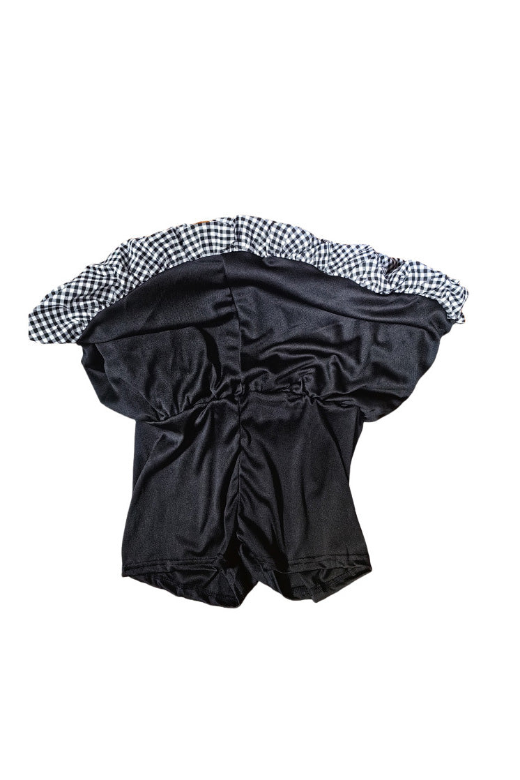 Plaid Patchwork O Neck Long Sleeve Set