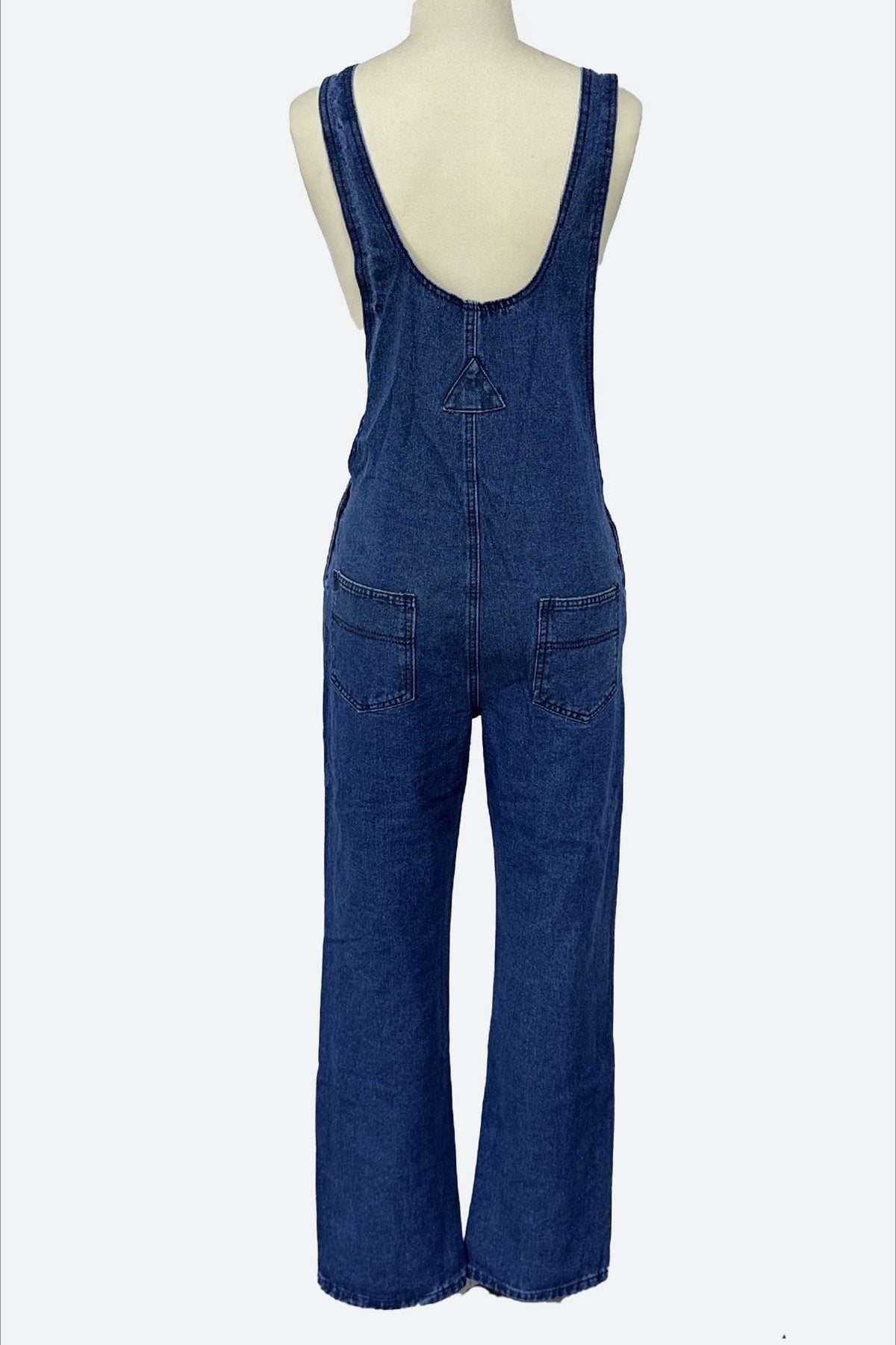 Adjustable Tie-Strap Wide Leg Denim Overall
