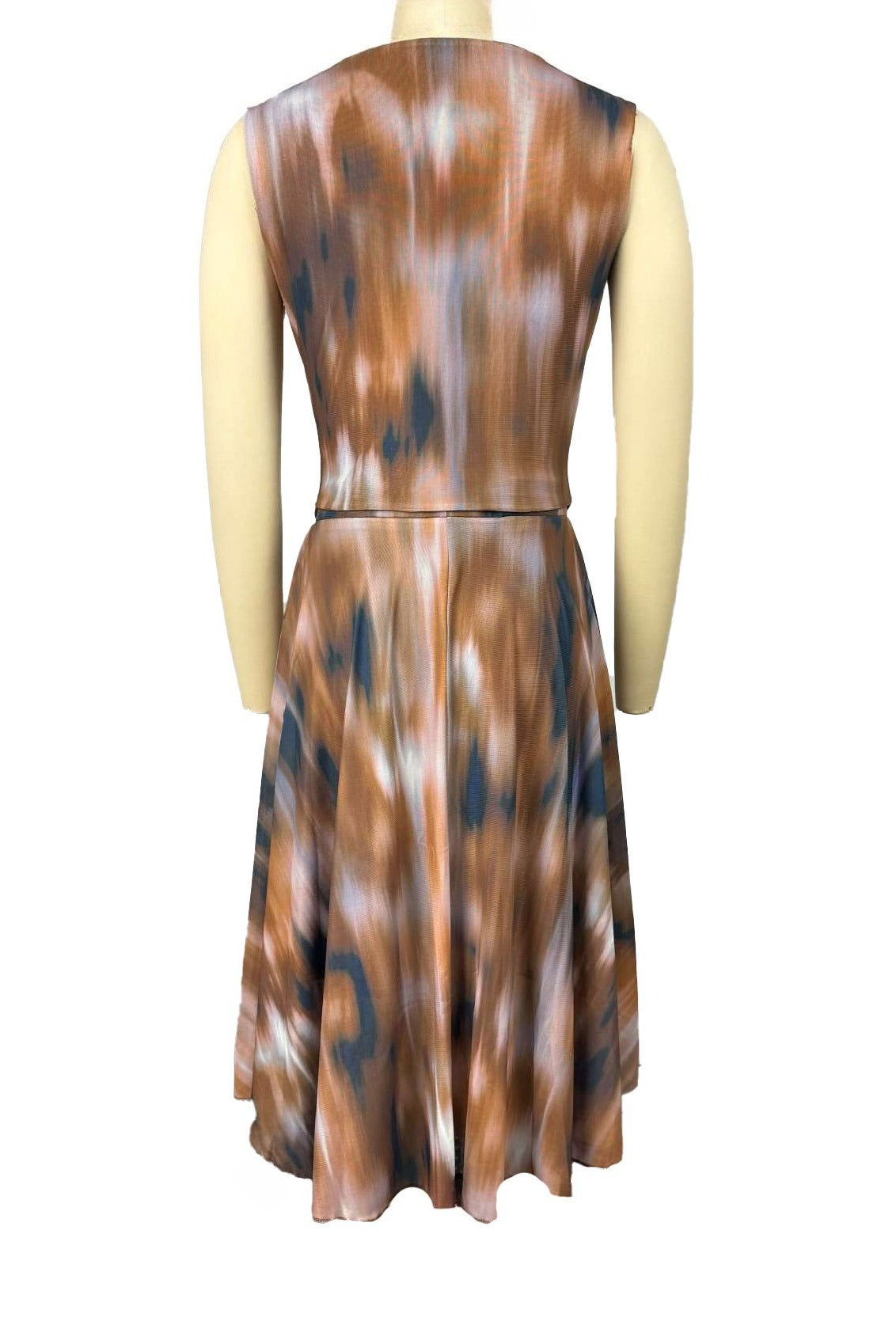 Abstract Print Asymmetric Top & Skirt Set