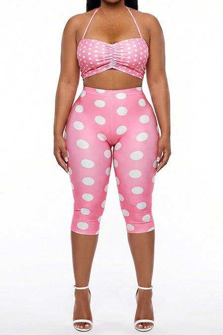 3-Piece Crop Top, Capri & Headband Set
