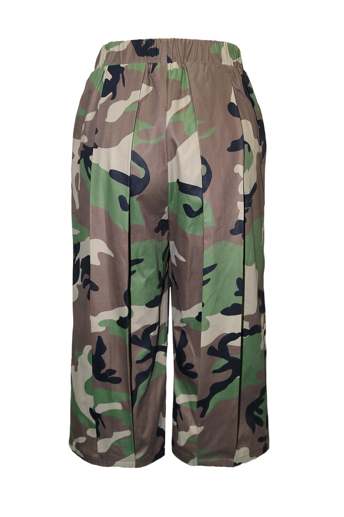 High-Waist Pleated Wide Leg Cropped Pants