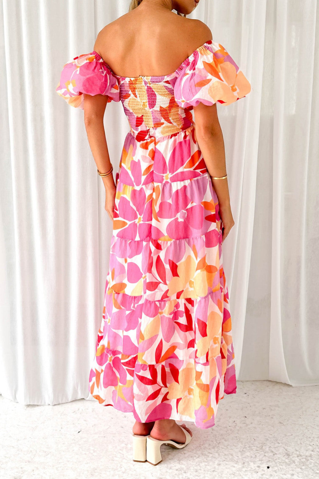 Seaside Printed Puff Sleeve Dress