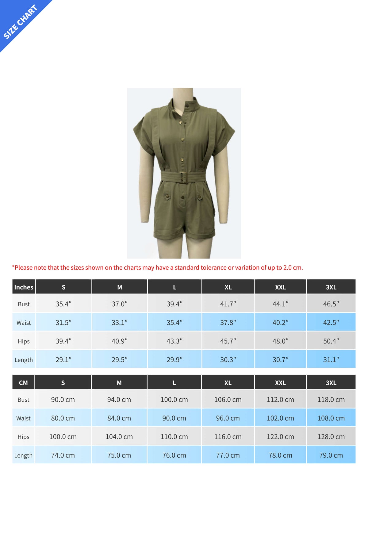 Button-Front Belted Romper