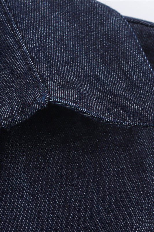 Denim Button Short Sleeve Dress
