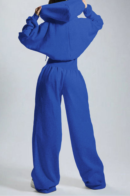Hooded Drawstring Wide Leg Jumpsuit