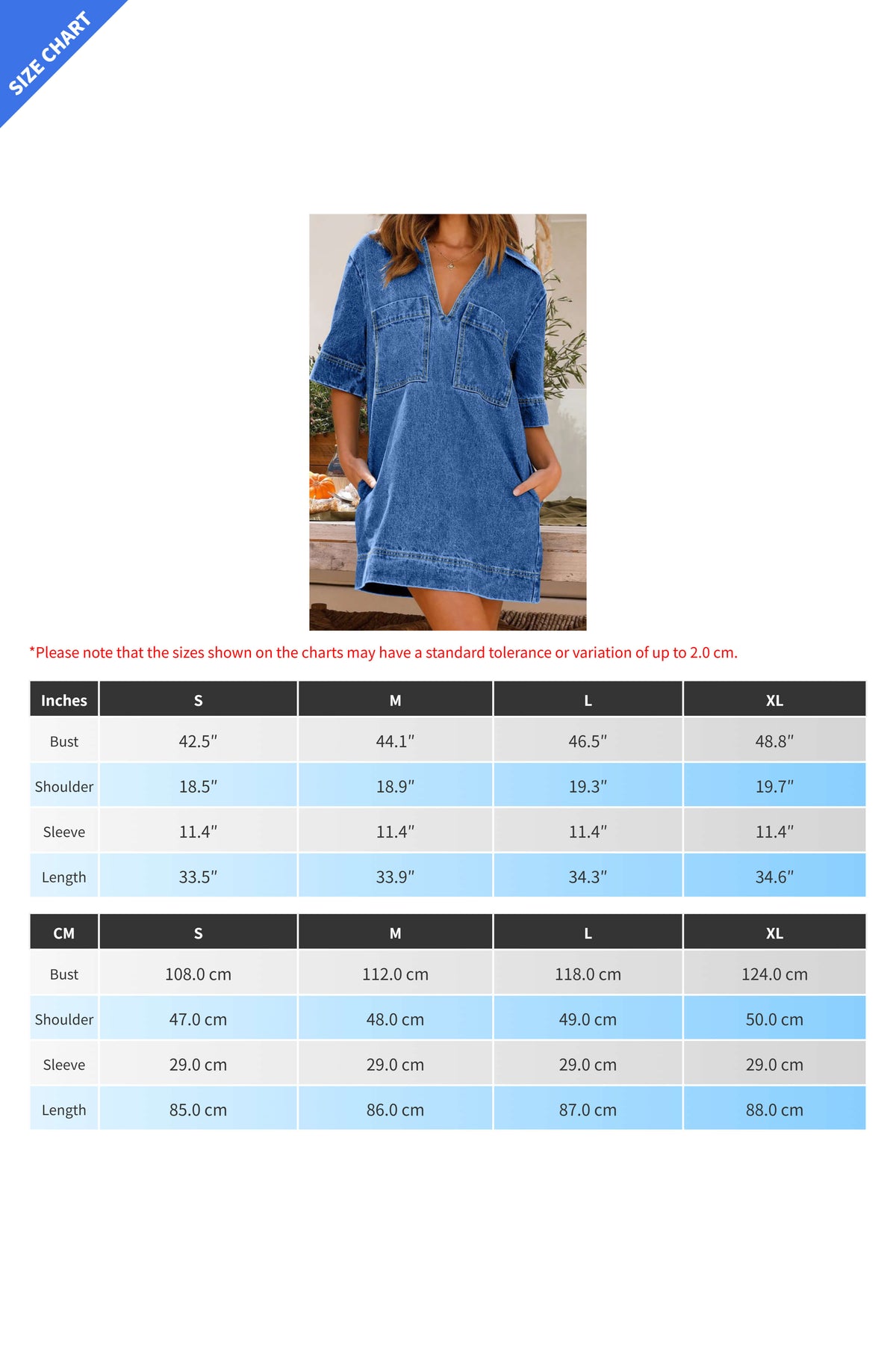 Collared Short Sleeve Loose Denim Dress