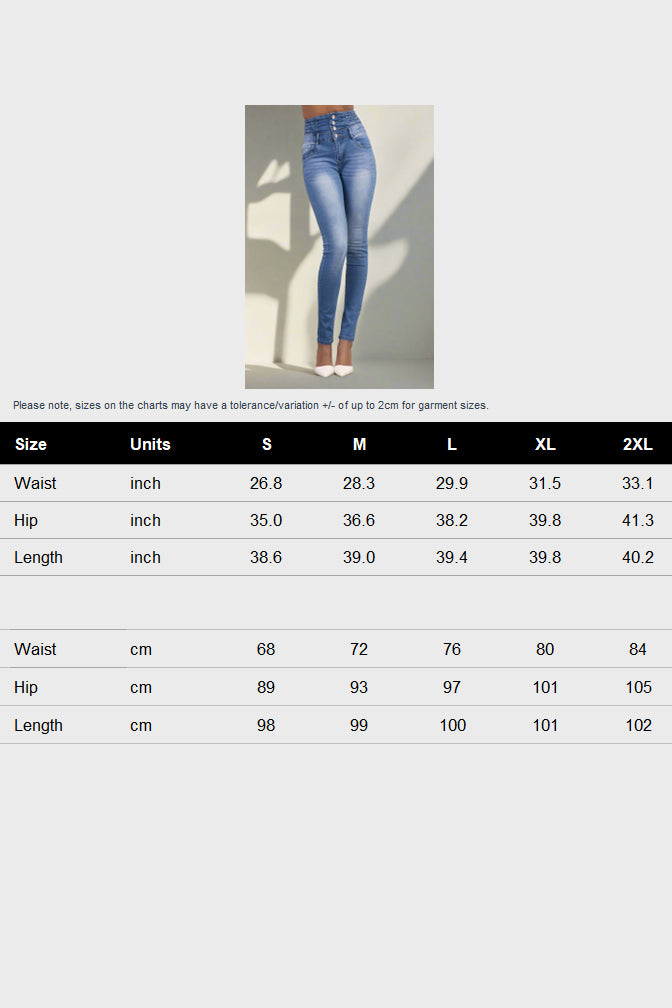 Butt Lift Push Up Mid Waist Skinny Jeans