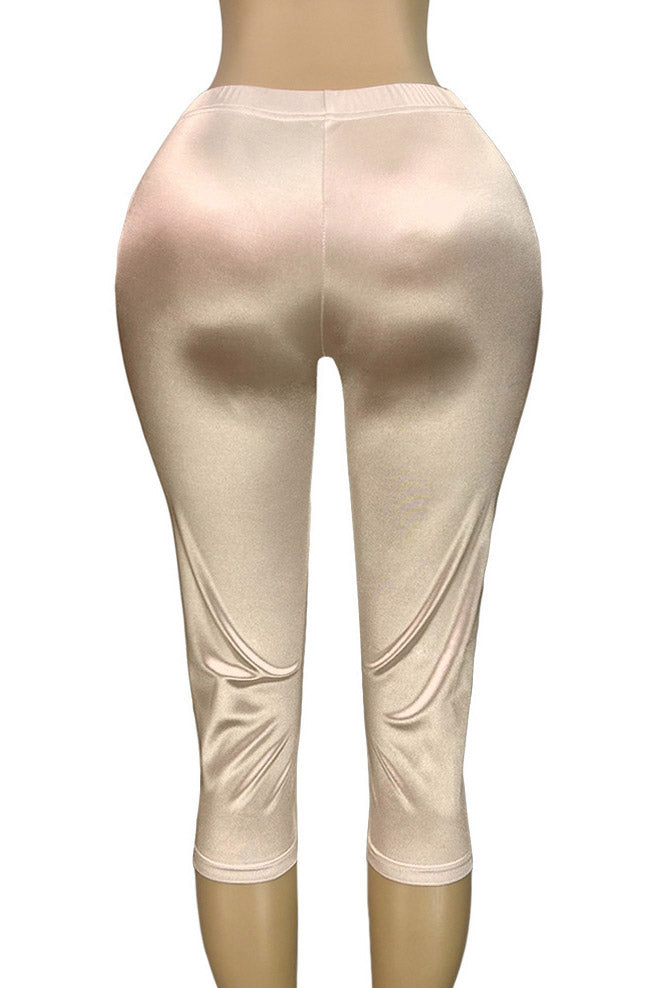 Stretch Satin Capri Pants