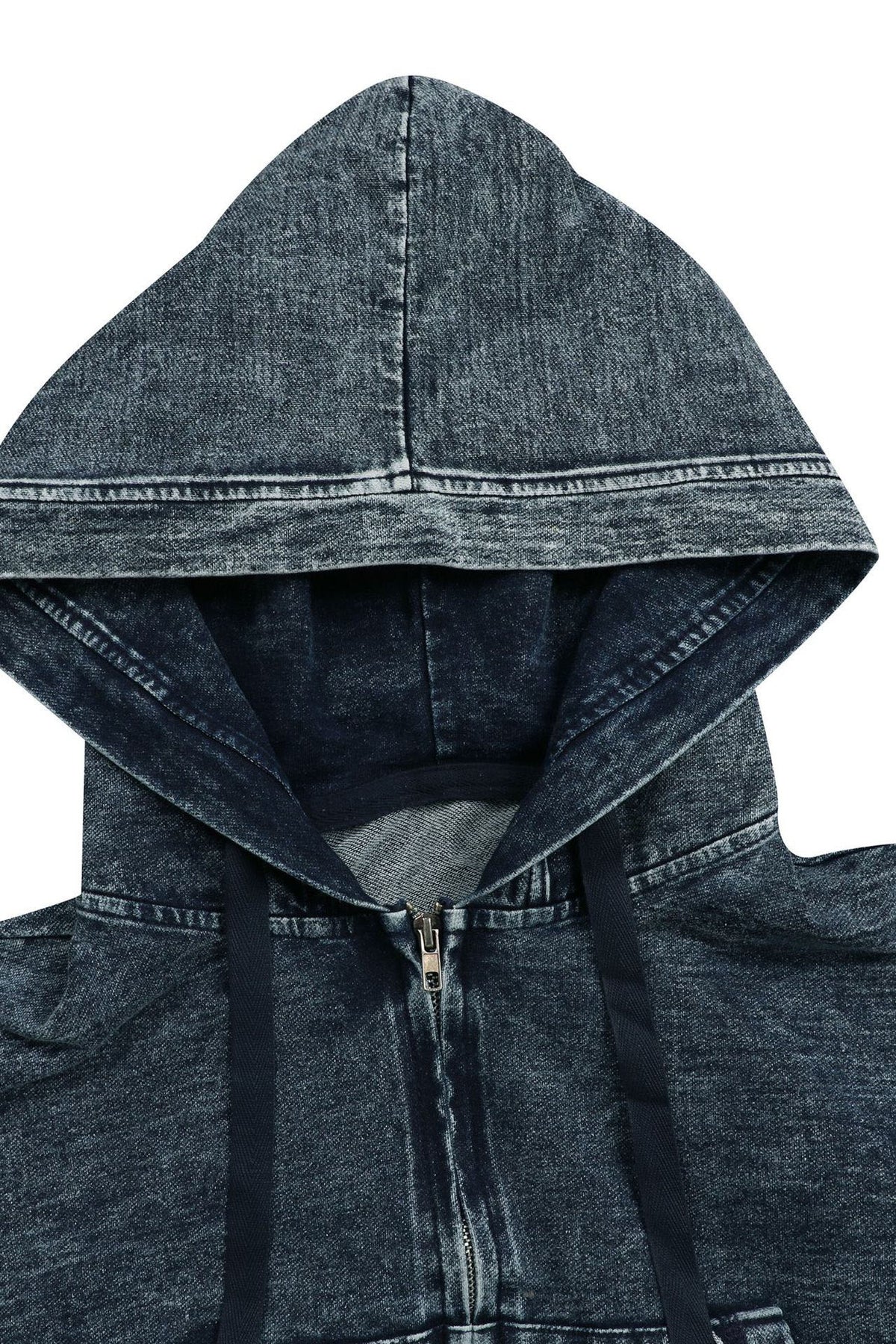 Hooded Denim Jacket & Skirt Set
