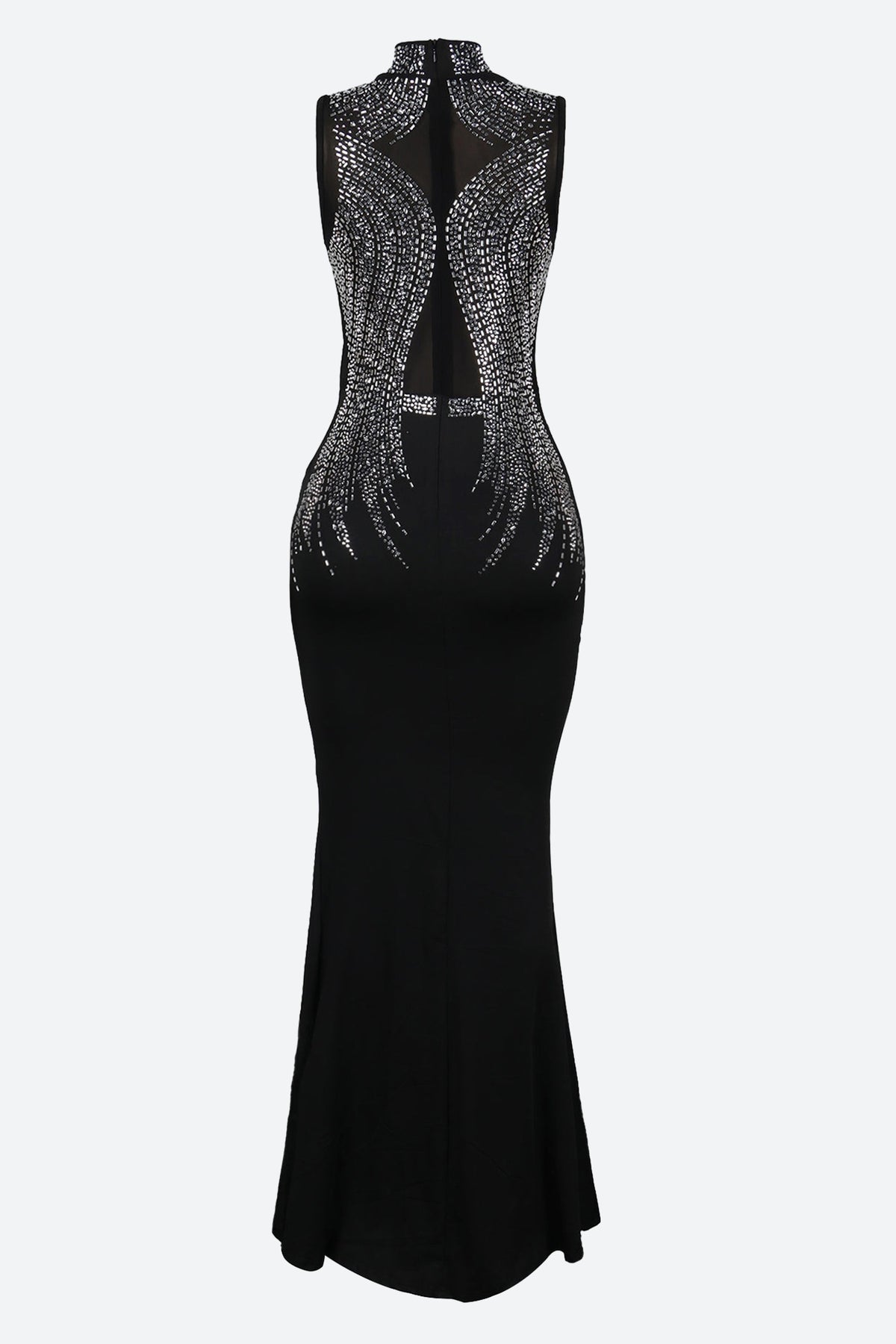 Turtleneck Sequin Bridal Dress
