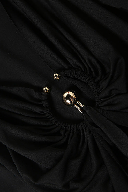 Twist Knot Ring Detail Maxi Dress