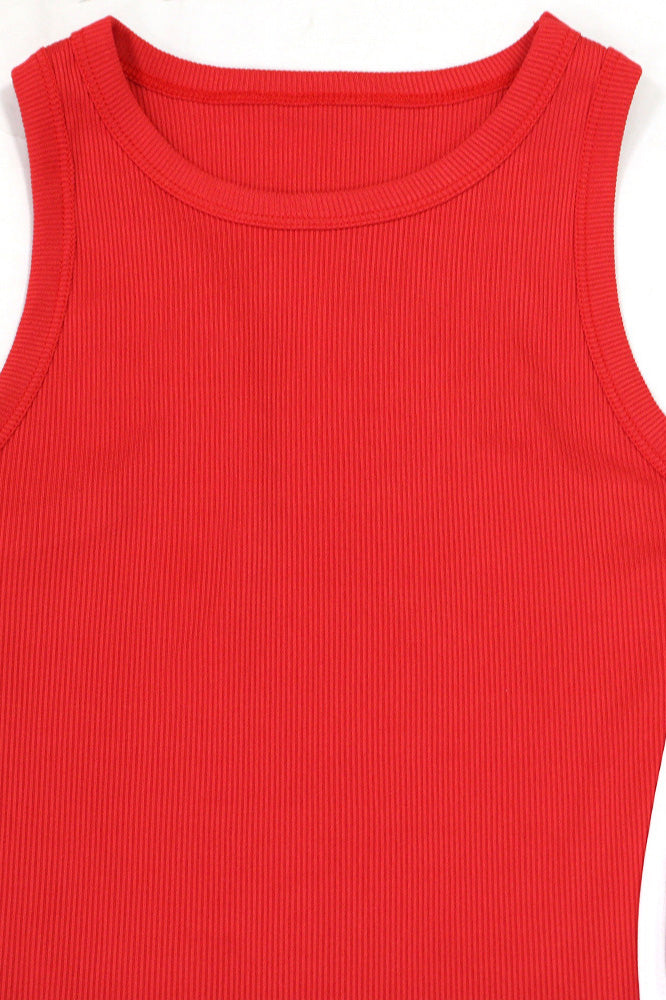 Sleeveless Round Neck Pleated Mini Dress