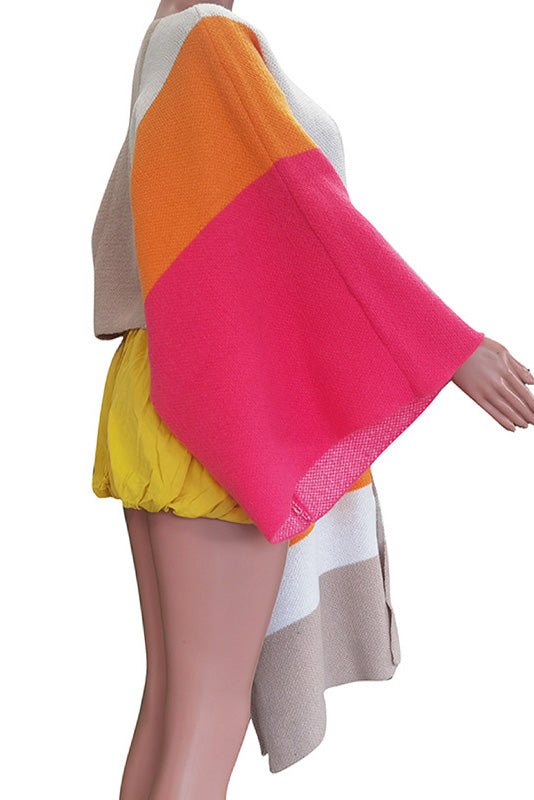 Knitted Pullover Cape Sweater