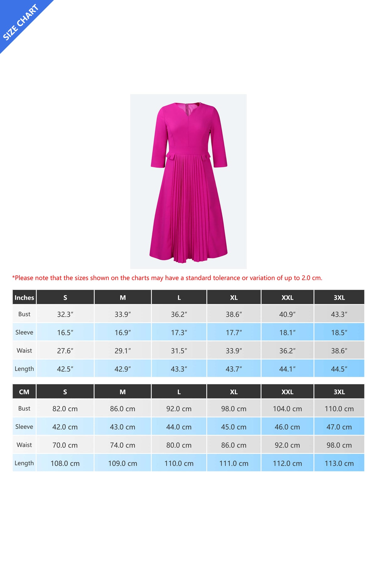 Elegant Solid Pleated Dress
